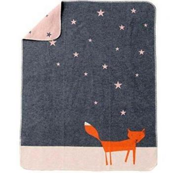 Fussenegger Babydecke Baumwolle/Flanell KiDs Fuchs unter Sternen 90x70 cm grau