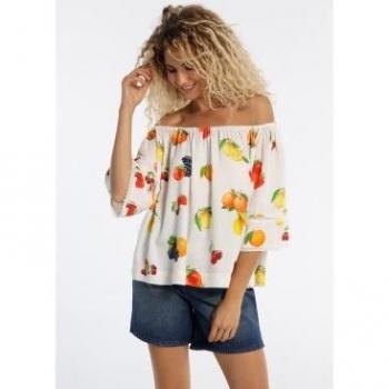 Camiseta cuello alto con hombros Lois Jeans