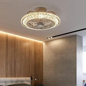 Reichlixin Quiet Crystal Ceiling Fan for Bedroom