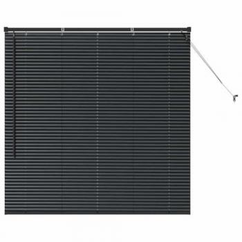 Store Noir en Aluminium avec Rideaux vidaXL