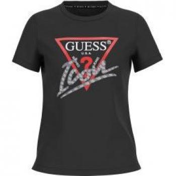 Camiseta de algodón Guess 2024 con icono negro