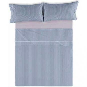 Sábanas de Algodón Percal 200 hilos GRETA Azul 150x190  2 Almohadas