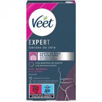 Bandas Depilatorias Corporales Veet Expert Bikini (16 Unidades)