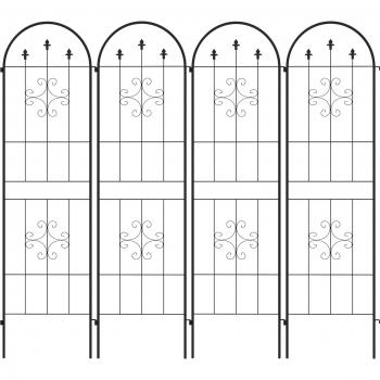 Lot de 4 Treillis Jardin Acier Noir 50x180 cm