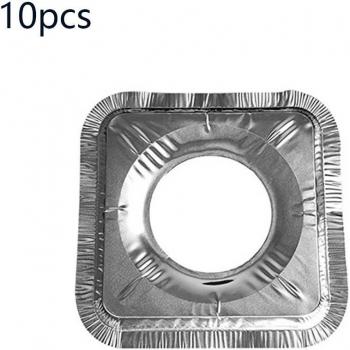 50pcs Greaseproof Aluminum Foil Stove Protector Covers