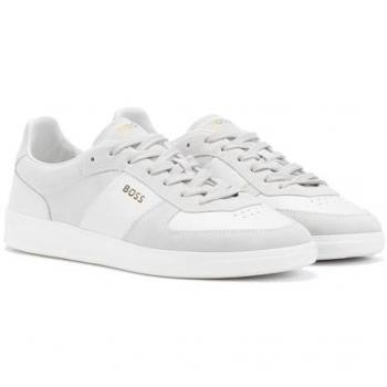 Boss Brandon Men's White Suede Sneakers