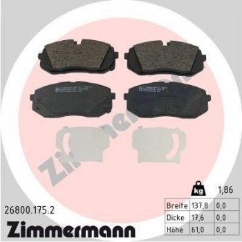 ZIMMERMANN Bremssteine für Hyundai – 26800.175.2