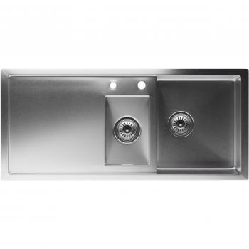 Klarstein TitanSteel Double Bowl Kitchen Sink 100 x 45 cm Rust-Free Heat-Resistant
