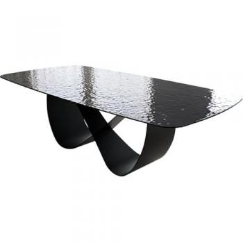 Edge Boot Table Verre Relief Noire