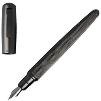 Hugo Boss Pens Base Metal Pure Matte Dark Chrome Fountain Pen