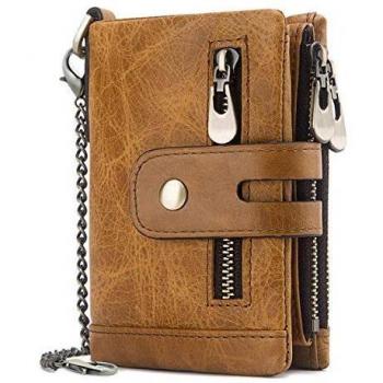 REETEE Portafoglio Uomo in Vera Pelle con Blocco RFID