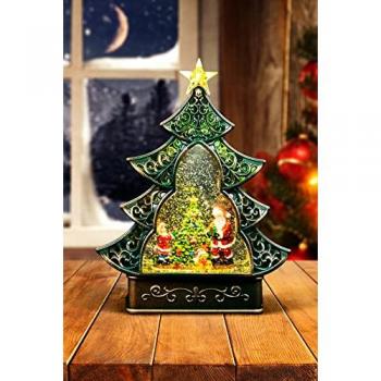 Xmas Scene Globe Lantern with Swirling Water Glittering Music and Lights