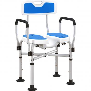Sedia a Doccia HydroBlue – Seduta Scanalata, Regolazione Altezza, Pedine Antiscivolo