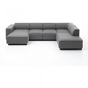 ATLANTIC home collection Wohnlandschaft Bulky U-Form, grau