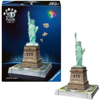 Puzzle 3D Iconics: Statue of Liberty LED per Adulti e Bambini 216 Pezzi