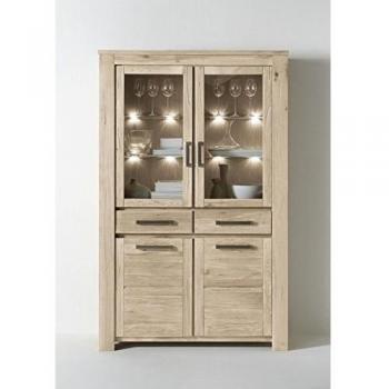 Samson White‑Wash Eichen‑Vitrine 123 x 195 cm