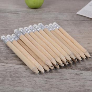 5 PCS Short Simple Wood Pencils with Erasers