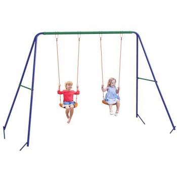 Double Balancoport – 2 balançoires vert bleu PP orange