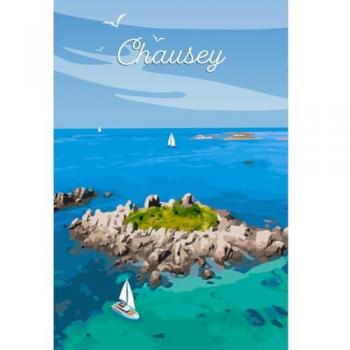Peinture Imprimée Île de Chausey 30x45 cm