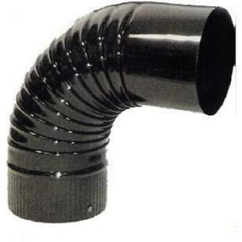 Codo estufa 90° negro 200 mm