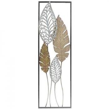 Cadre en Métal avec Motif Feuilles 30.5 x 2.5 x 99.5 cm