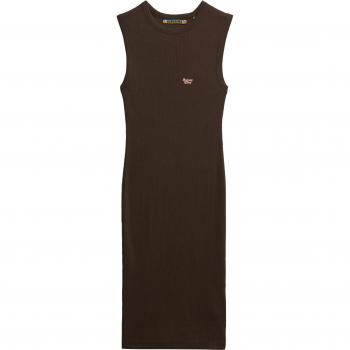 Superdry Midi Ceñido con Patrón de Canalé