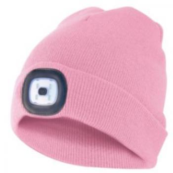Bonnet LED rose avec lampe frontale intégrée