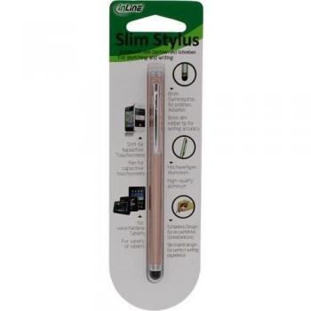 Stylet InLine® rose pour écrans tactiles de Smartphone et Tablette