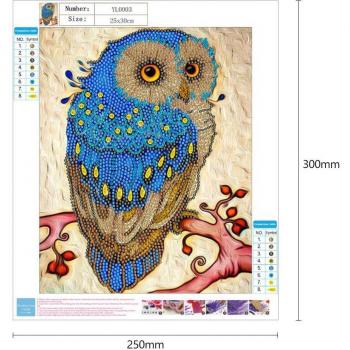 DIY 5D Diamond Painting Peacock Owl Embroidery Kit 30x25cm