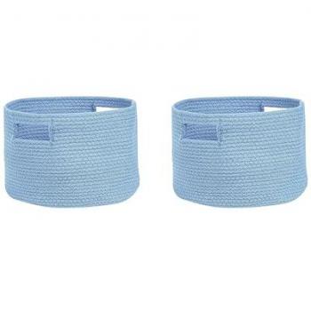 Set di cesti in cotone blu intrecciati