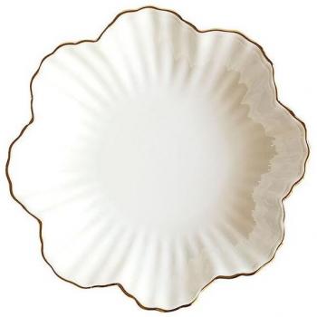 Golden Petal 8 Nordic Ceramic Salad & Dessert Plate