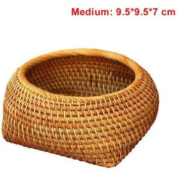 Contenedor de Almacenamiento de Mimbre Otoño Vietnamita para Botanas y Frutas