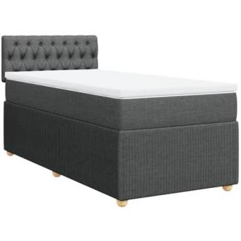 VidaXL Boxspringbett Dunkelgrau 90x190 cm mit Matratze