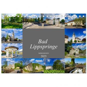 Bad Lippspringe Impressionen (Tischkalender 2025 DIN A5 quer) CALVENDO Monatskalender