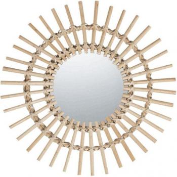 Rattan Decorative Round Makeup Mirror