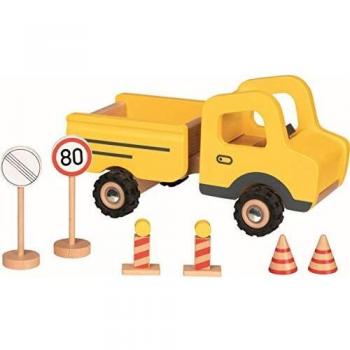 Camion de chantier avec panneaux de sécurité