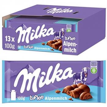 Milka Luflee Alpenmilch 100 g, 13er Pack