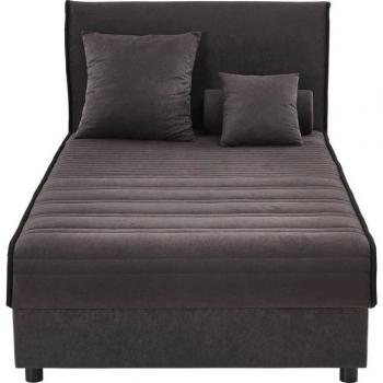 Boxspringbett Sababa, grau, mit Bettkasten und Zierkissen
