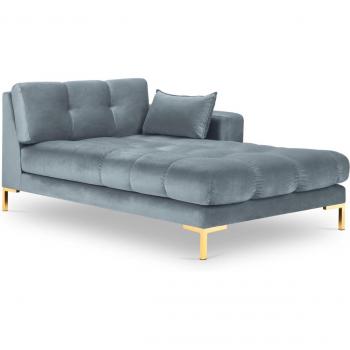 Méridienne Confort Velours Bleu Micadoni Home