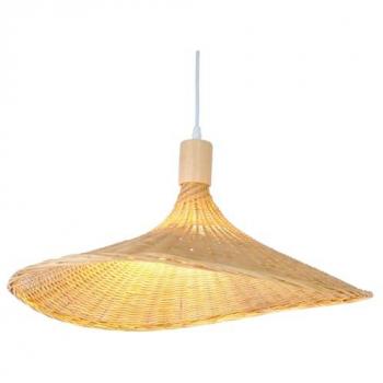 Lámpara Colgante Rústica de Mimbre y Madera Natural Alpinaluz