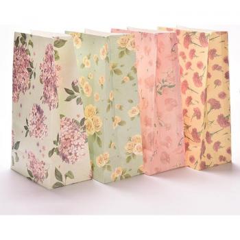 3PCS Flower Design Kraft Paper Sandwich Bags 23x13cm