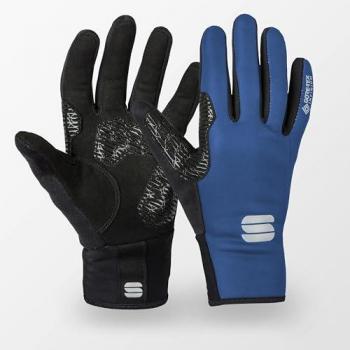 Guanti lunghi Sportful Essential 2 Windstopper blu denim e nero