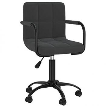 Black Velvet Swivel Chair from vidaXL