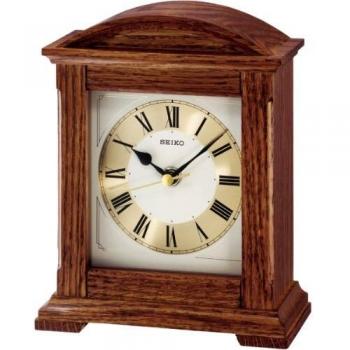 Seiko Tischuhr braun Holz (Eiche) Schleichende Sekunde QXG123B