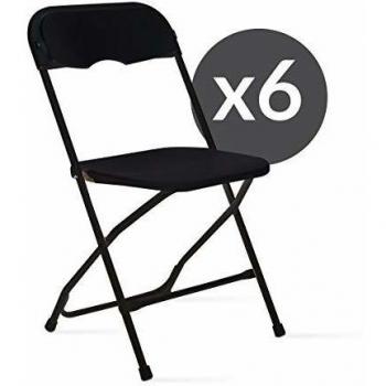 Set di 6 sedie pieghevoli nere per cerimonie