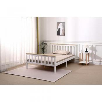 Somnium White Shaker Bed Frame – Natural Finish, Small Double