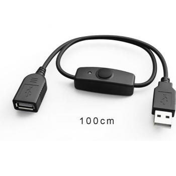 USB Extension Cable with ON/OFF Switch and LED Indicator for PC