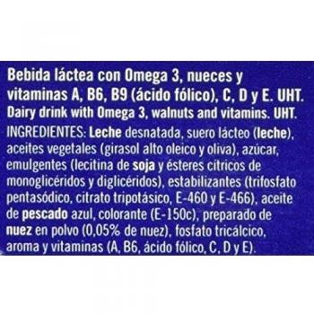 Leche desnatada Puleva Omega 3 con Nueces, 6 x 1L