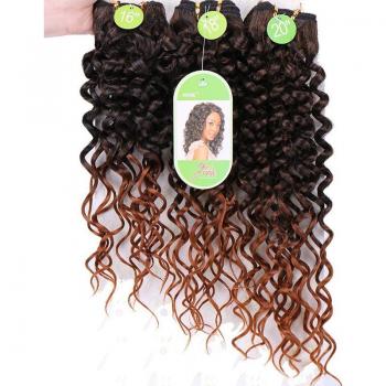 3 Piece Black Curly Wave Synthetic Hair Extensions Set