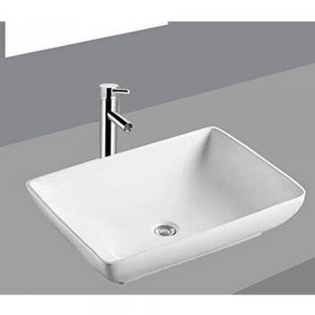 WarenPlus 2014: Weißes Keramik-Eckwaschbecken 43 x 33 cm Aufsatz